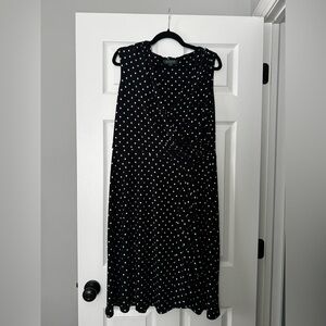 Ralph Lauren Black and White Polka Dot Midi Dress